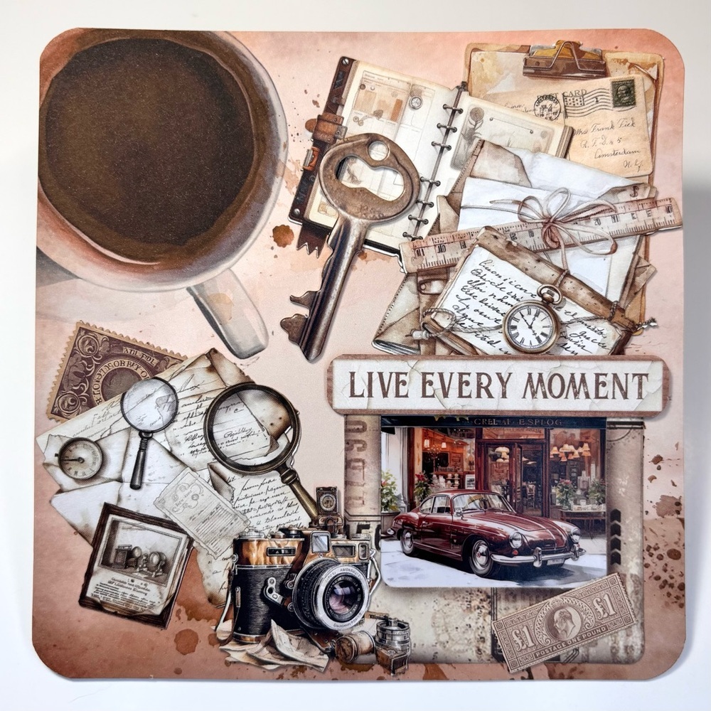 Handmade Gender Neutral Coffee and Travel Greeting Card